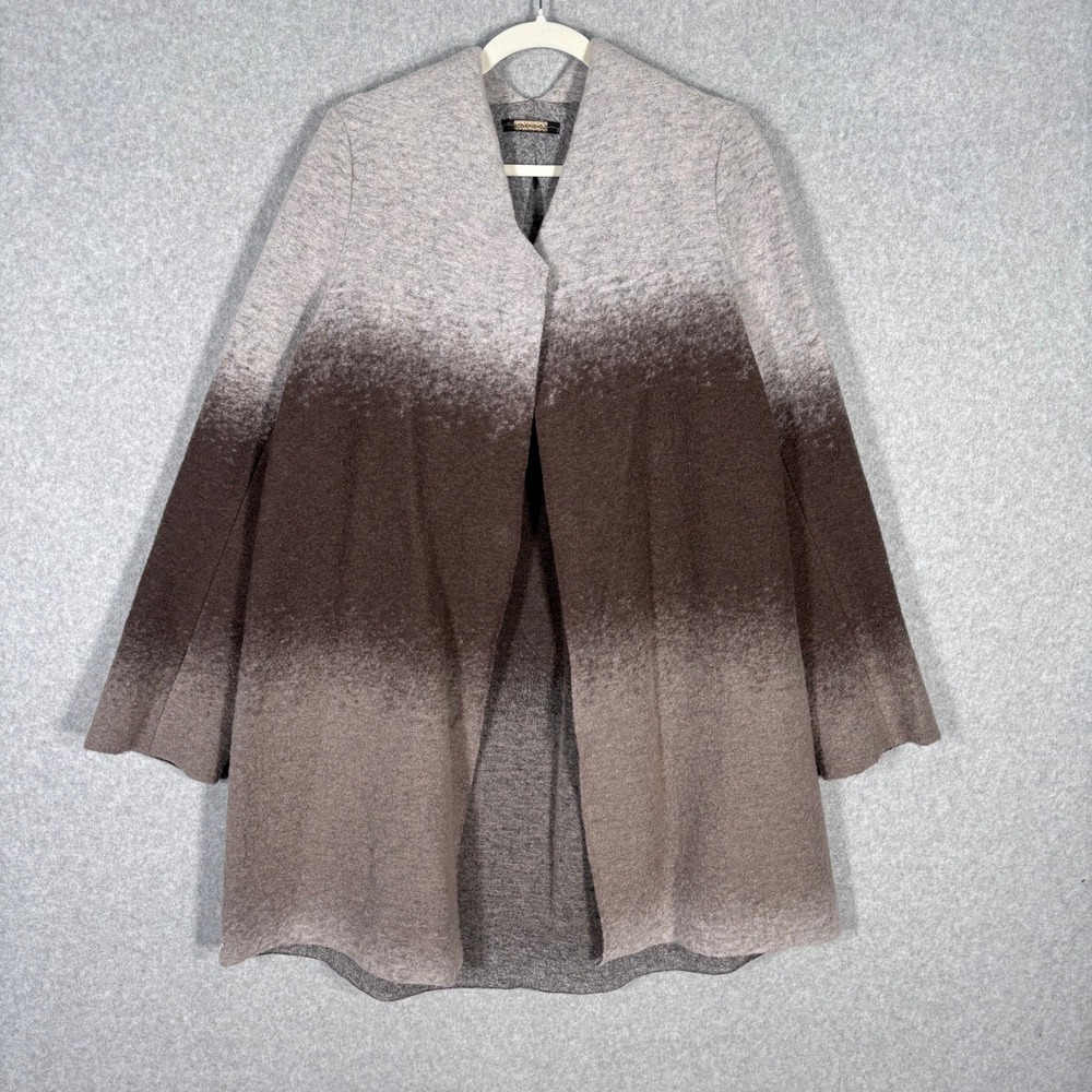 Rozae Nichols‎ Boiled Wool Coat Jacket M/L Lagenlook Neutral Avant Garde Luxury